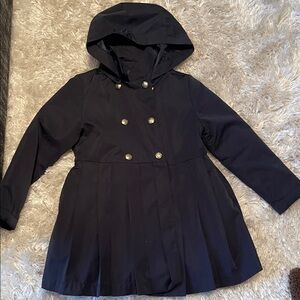 Navy Double-Breasted Kids Coat